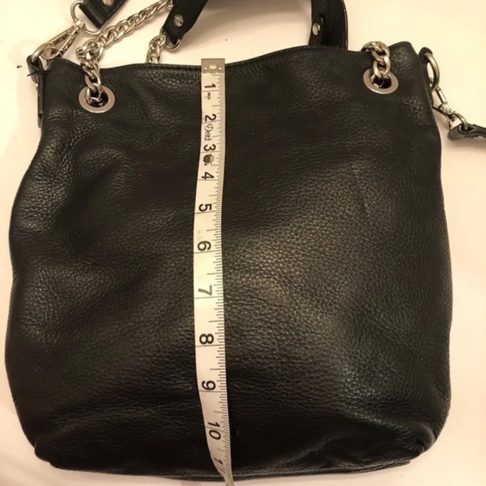 Michael kors black leather jet set chain bag purse